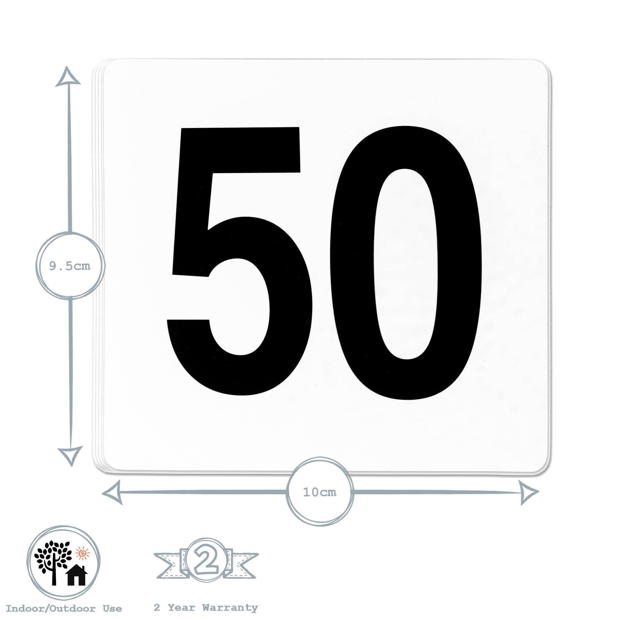 1-50 Acrylic Wedding Table Numbers