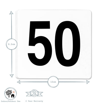 1-50 Acrylic Wedding Table Numbers