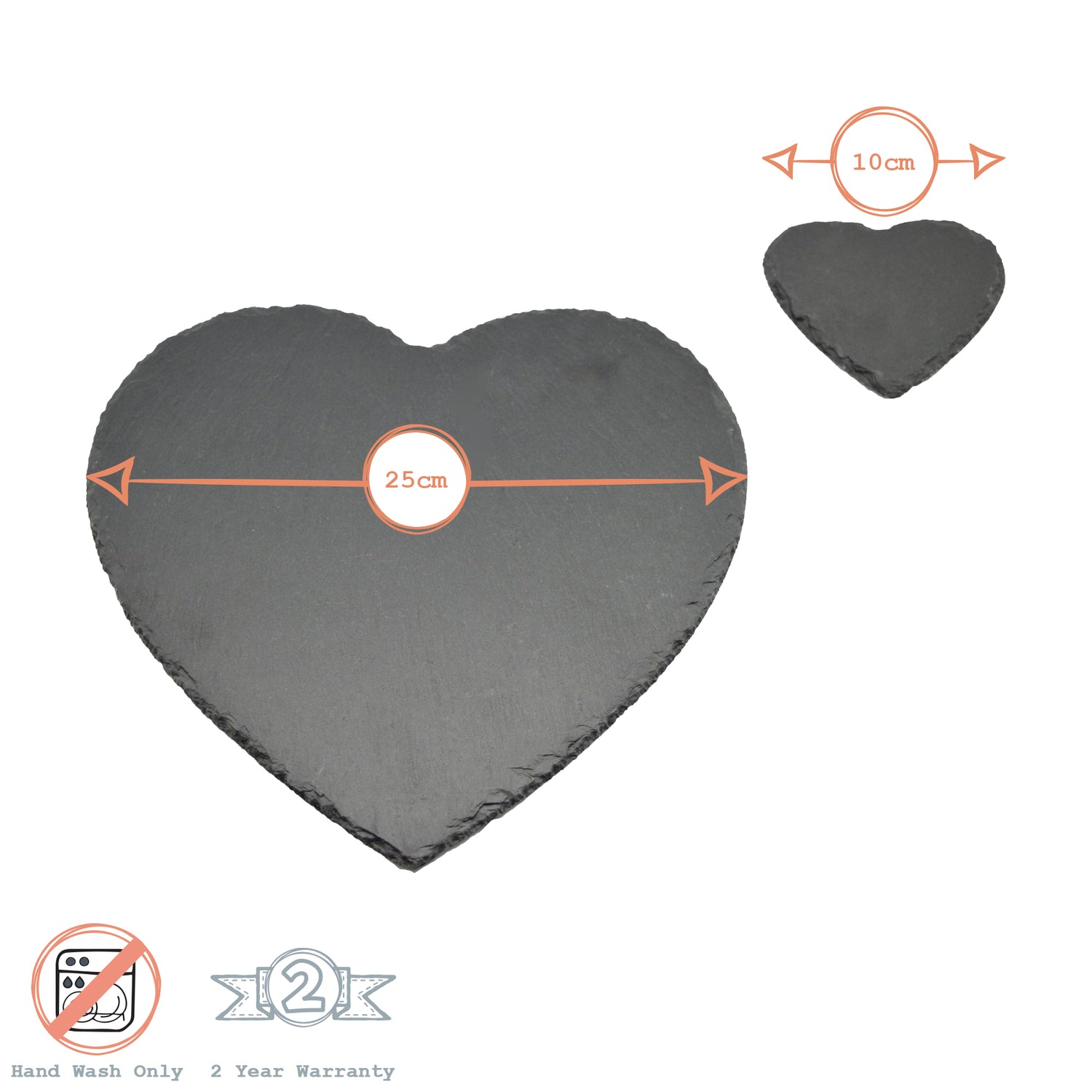 12pc Black Heart Slate Placemat &amp; Coaster Sets