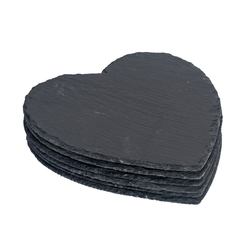 Black Heart Slate Placemats - Pack of Six - By Argon Tableware
