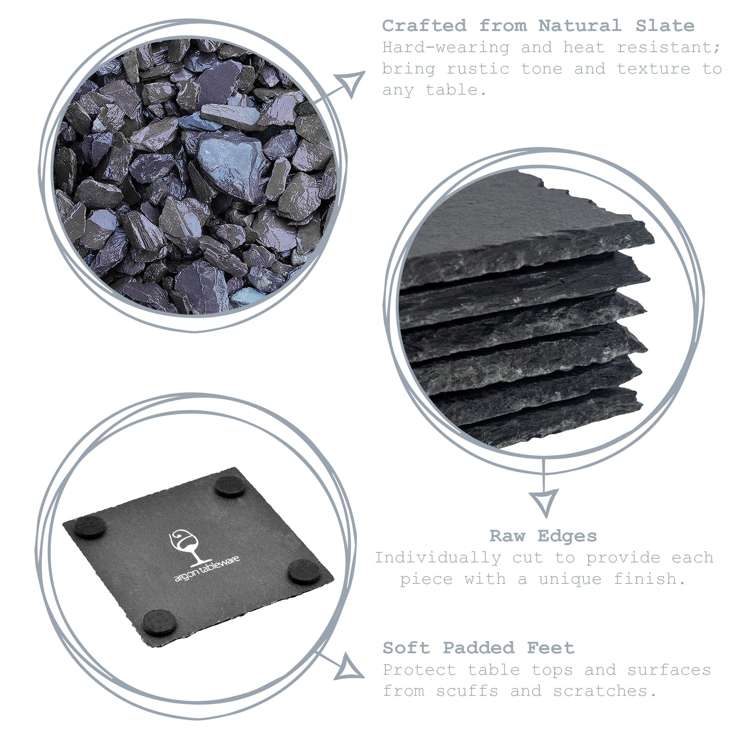 Heart Slate Coasters - Pack of Six