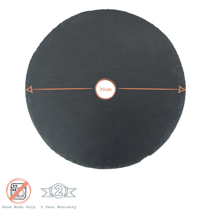 30cm Round Slate Placemats - Pack of Six