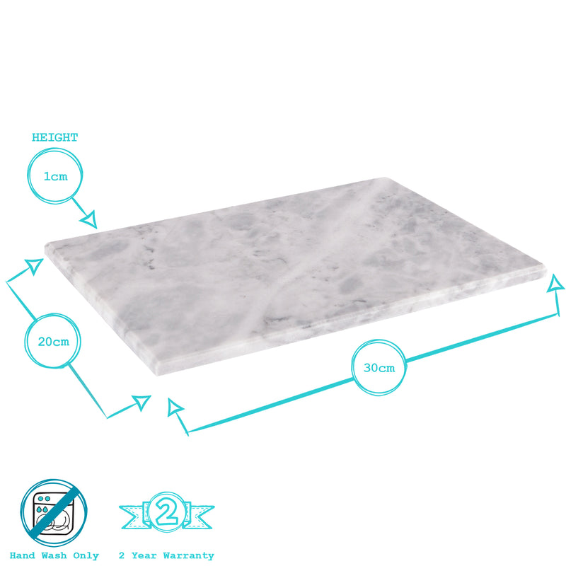 30cm x 20cm Marble Rectangular Chopping Board - By Argon Tableware