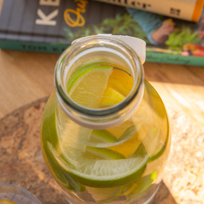 Glass Milk Bottle with Silicone Lid - 1L