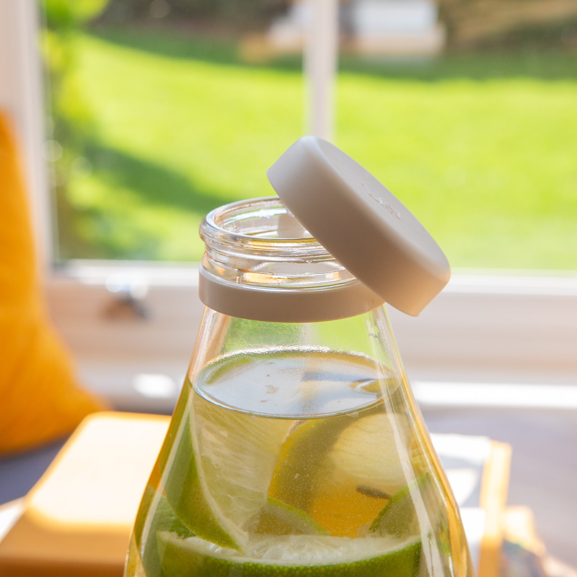 Glass Milk Bottle with Silicone Lid - 1L