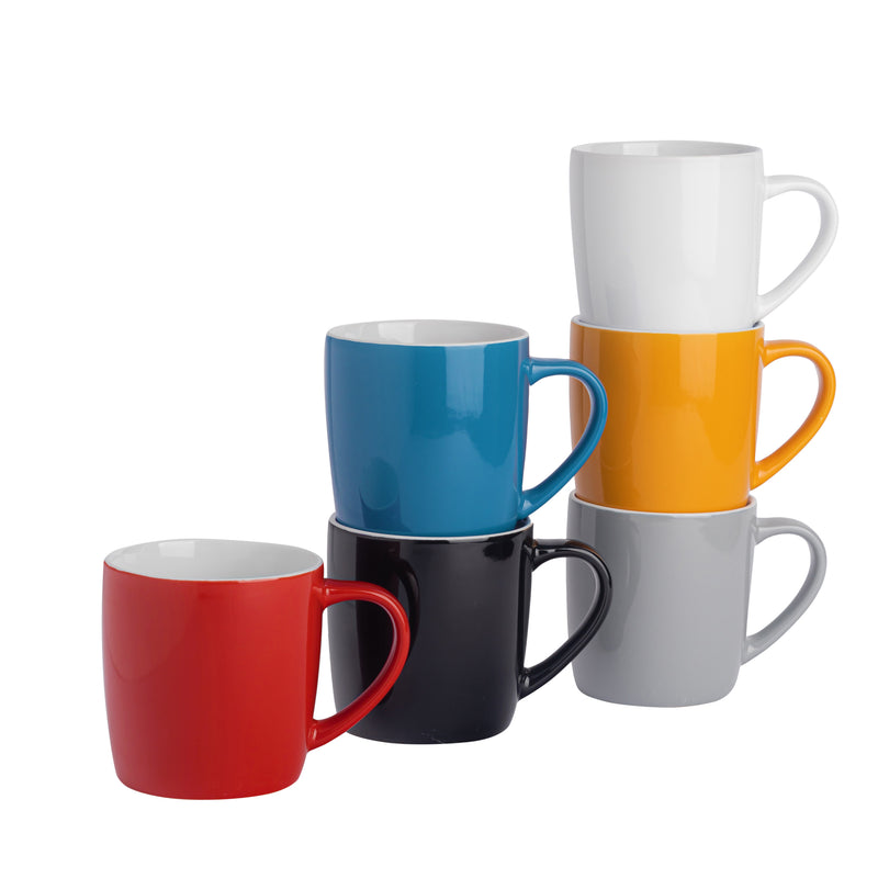 Contemporary Coffee Mugs Set - 350ml - Multicoloured - Pack of 6 - By Argon Tableware