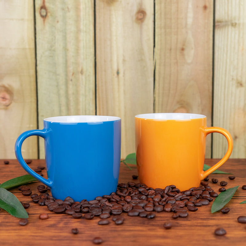350ml Contemporary Coffee Mugs - Multicoloured - Pack of Six - By Argon Tableware