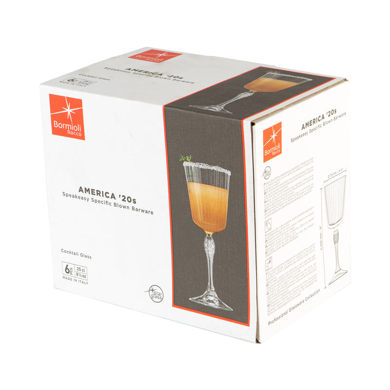 250ml America '20s Cocktail Glasses - Pack of Six - By Bormioli Rocco