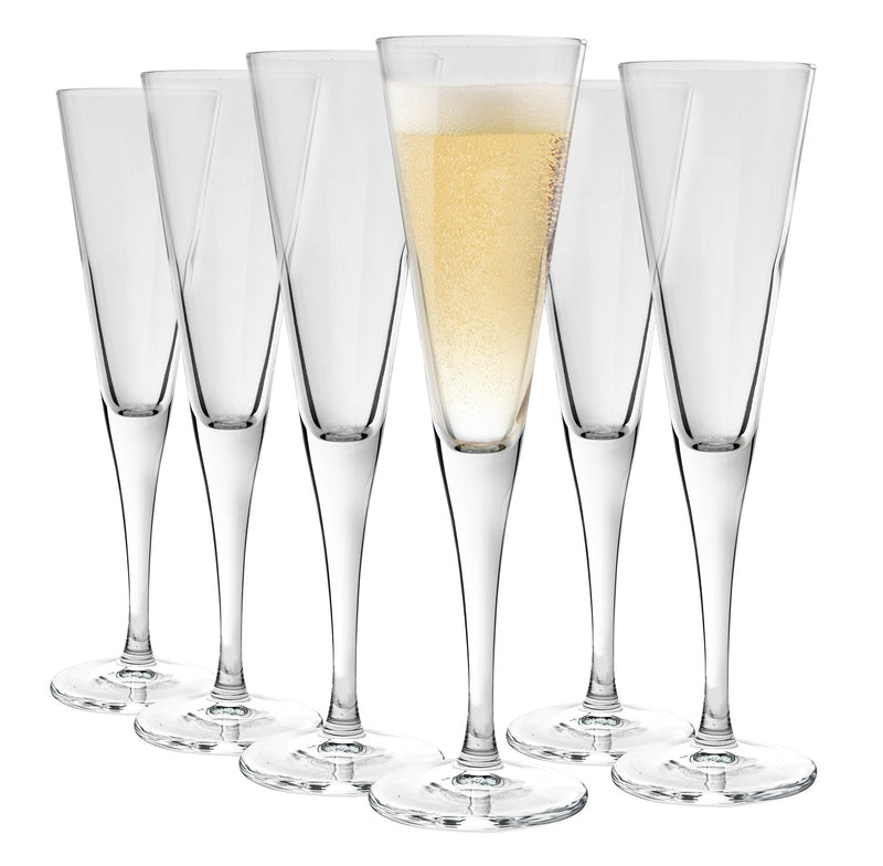 160ml Ypsilon Champagne Flutes - Pack of Six - By Bormioli Rocco