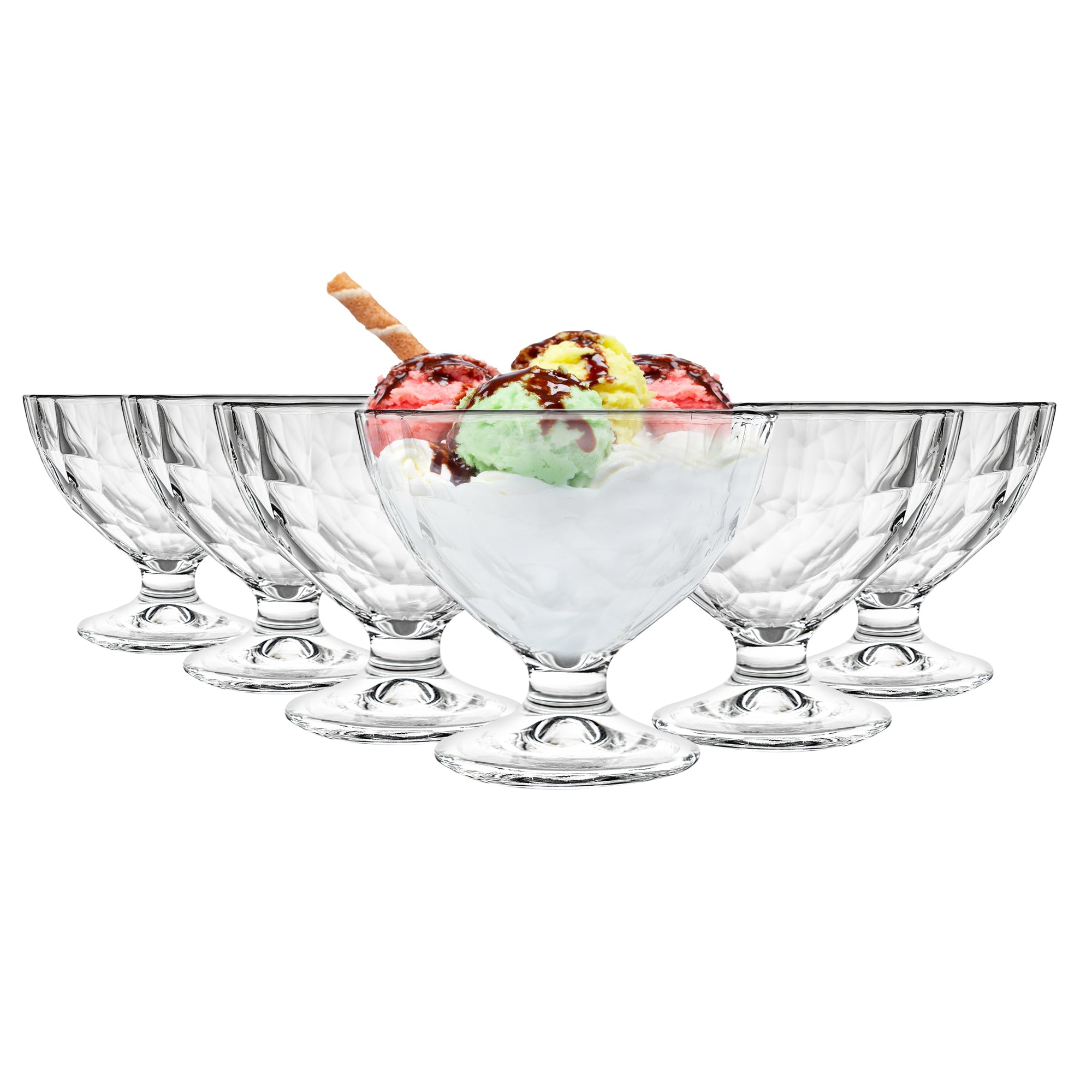 Bormioli Rocco Diamond Stemmed Ice Cream Bowls - 360ml - Pack of 6