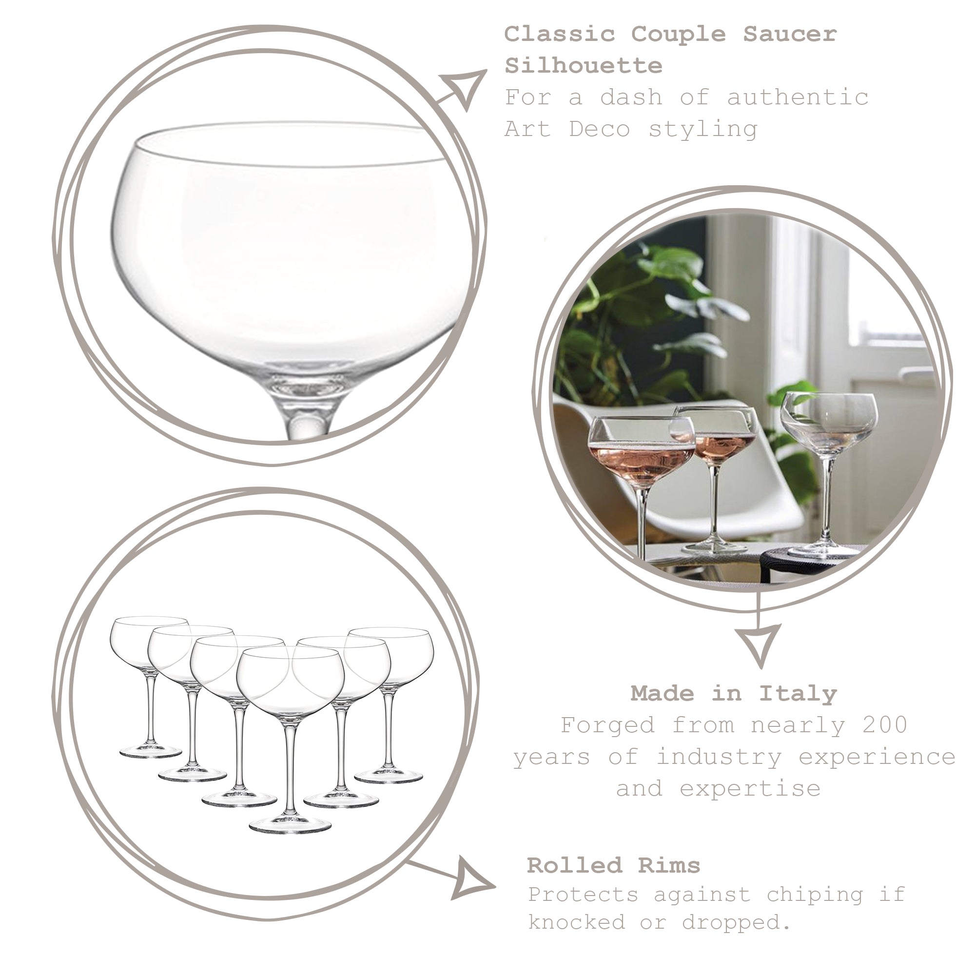 305ml Bartender Champagne Saucers - Pack of Six