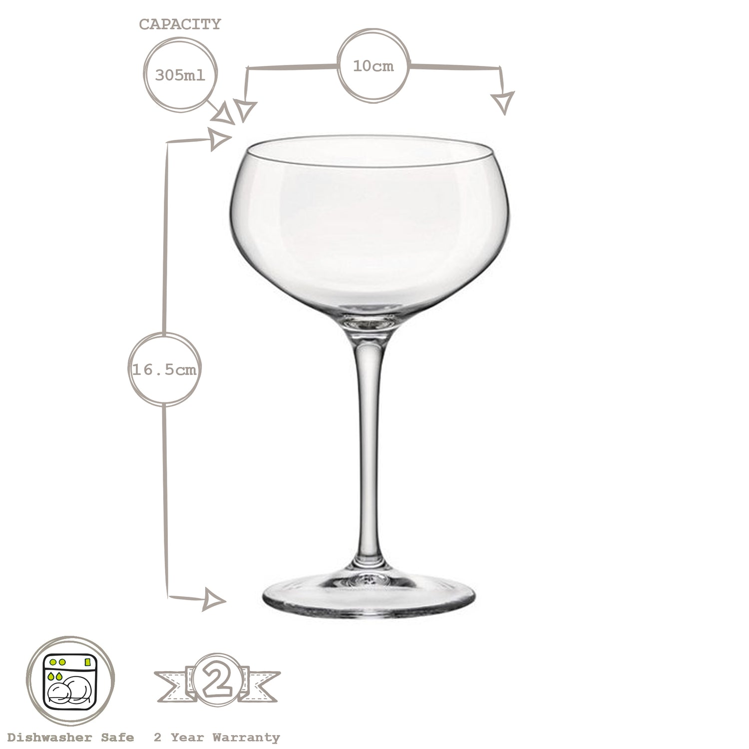 305ml Bartender Champagne Saucers - Pack of Six