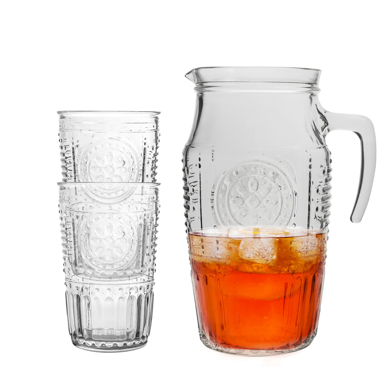 Bormioli Rocco Romantic Water Juice Jug & Tumbler Glasses