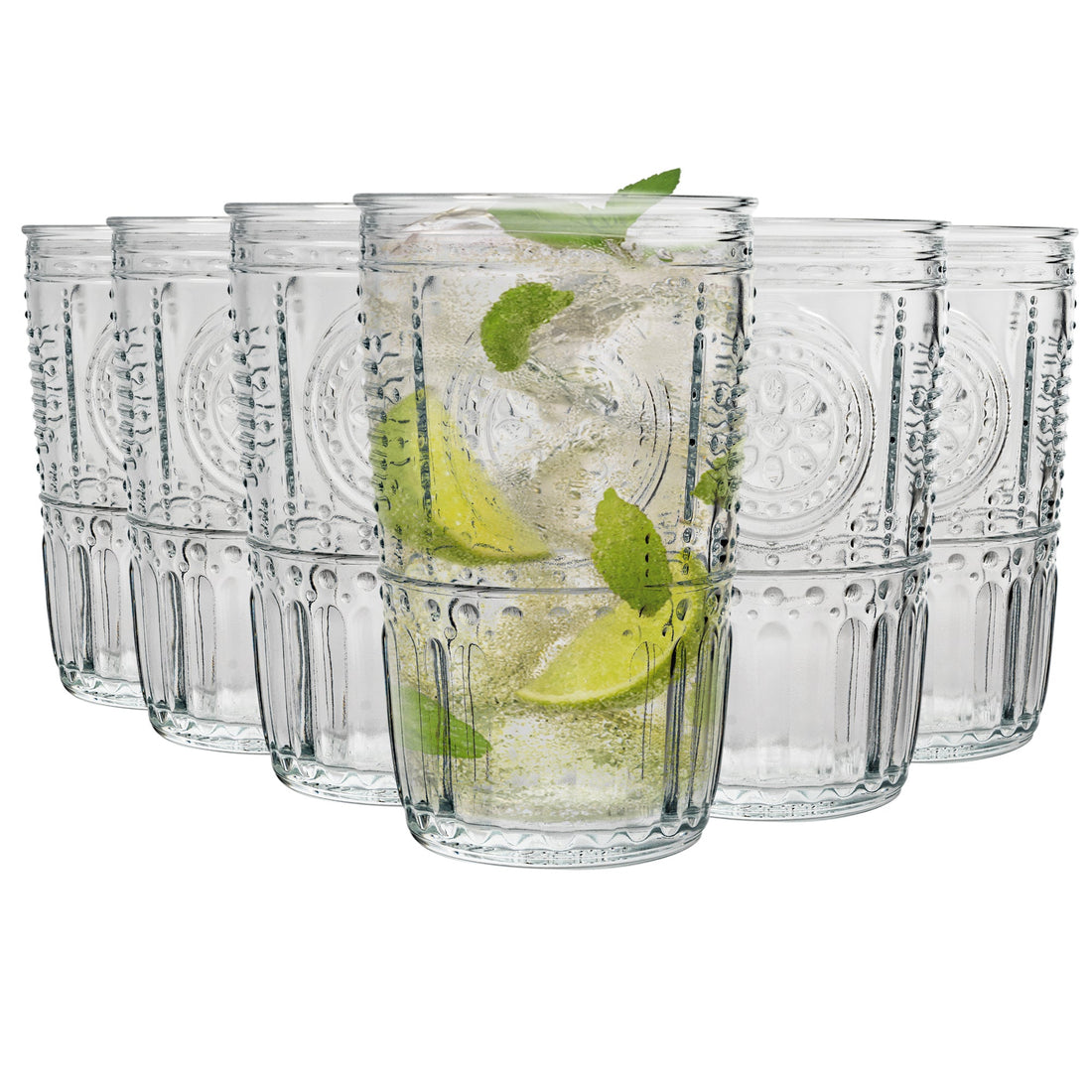 475ml Romantic Highball Glasses - Pack of Six