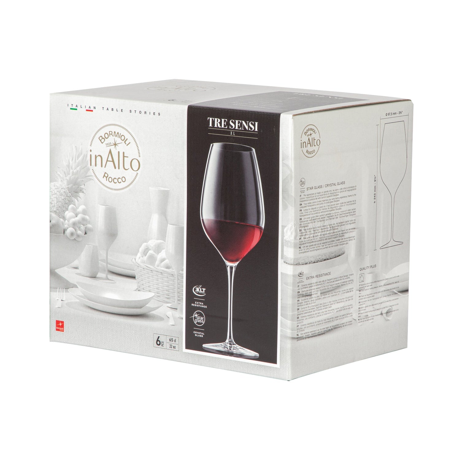 650ml Inalto Tre Sensi Large Red Wine Glasses - Pack of Six