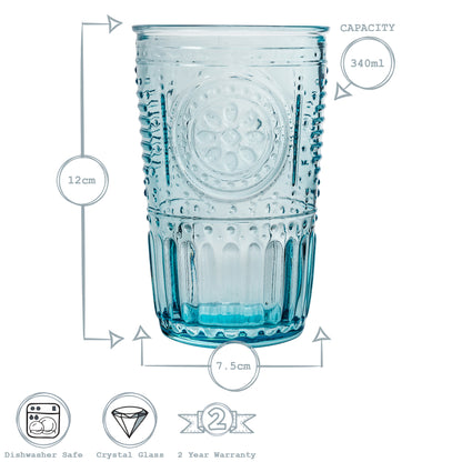 340ml Romantic Highball Glasses - Pack of Four