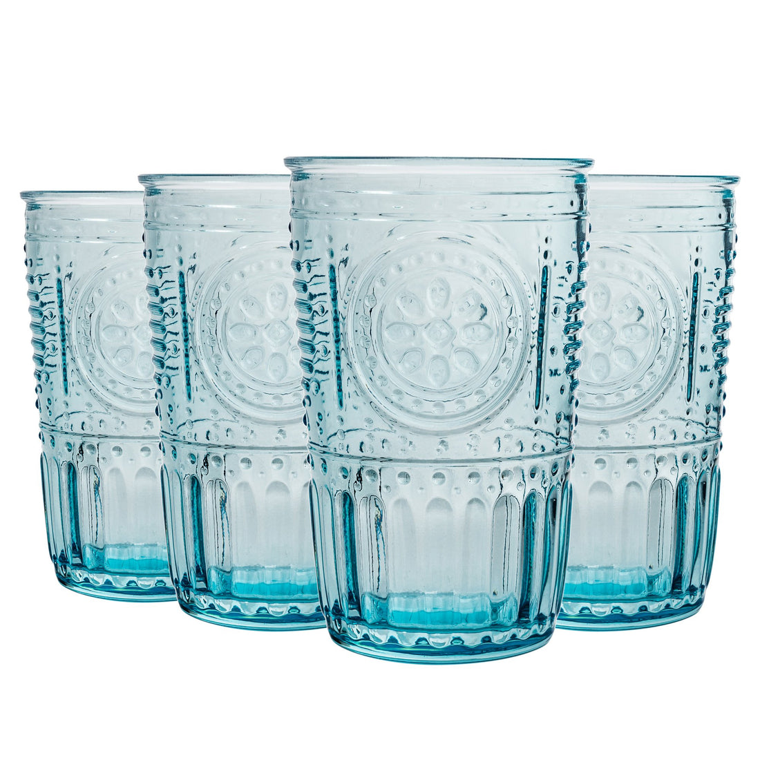 340ml Romantic Highball Glasses - Blue - Pack of 4