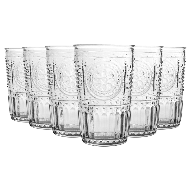 340ml Clear Romantic Highball Glasses - Pack of Six - By Bormioli Rocco