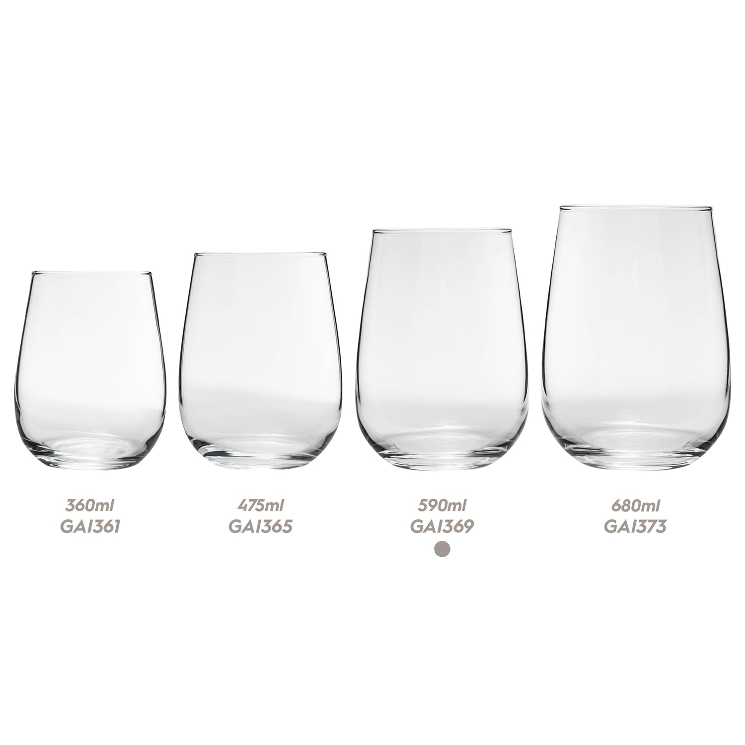 590ml Gaia Stemless Wine Glasses - Pack of Six