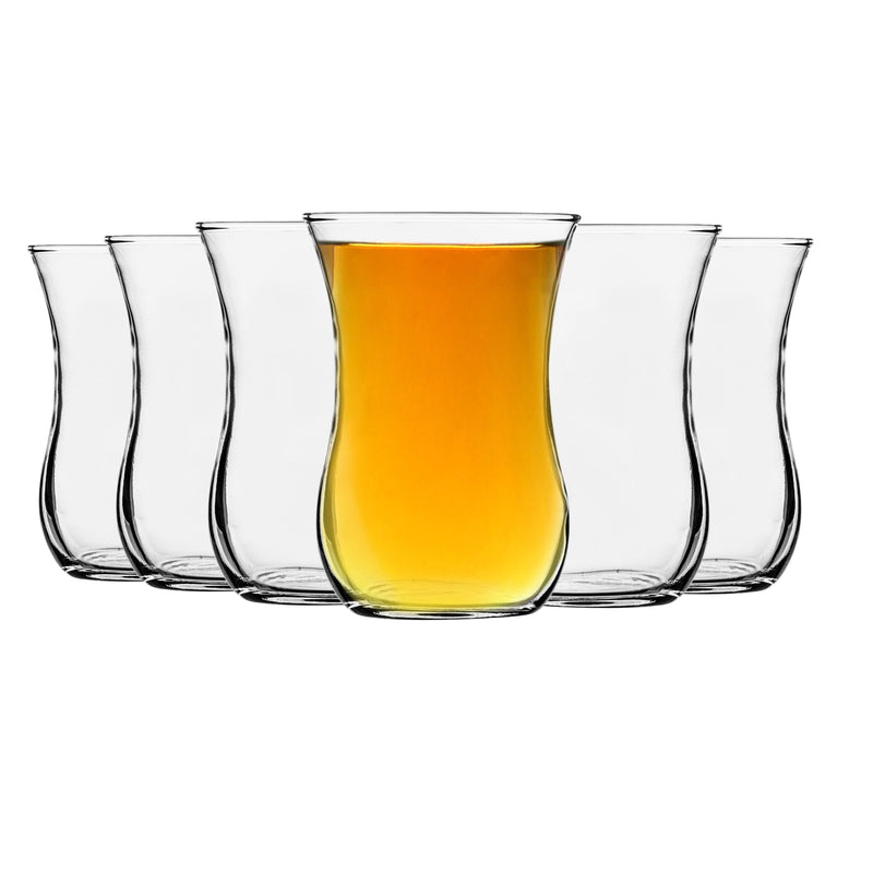 115ml Klasik Turkish Glass Tea Cups - Pack of Six - By LAV