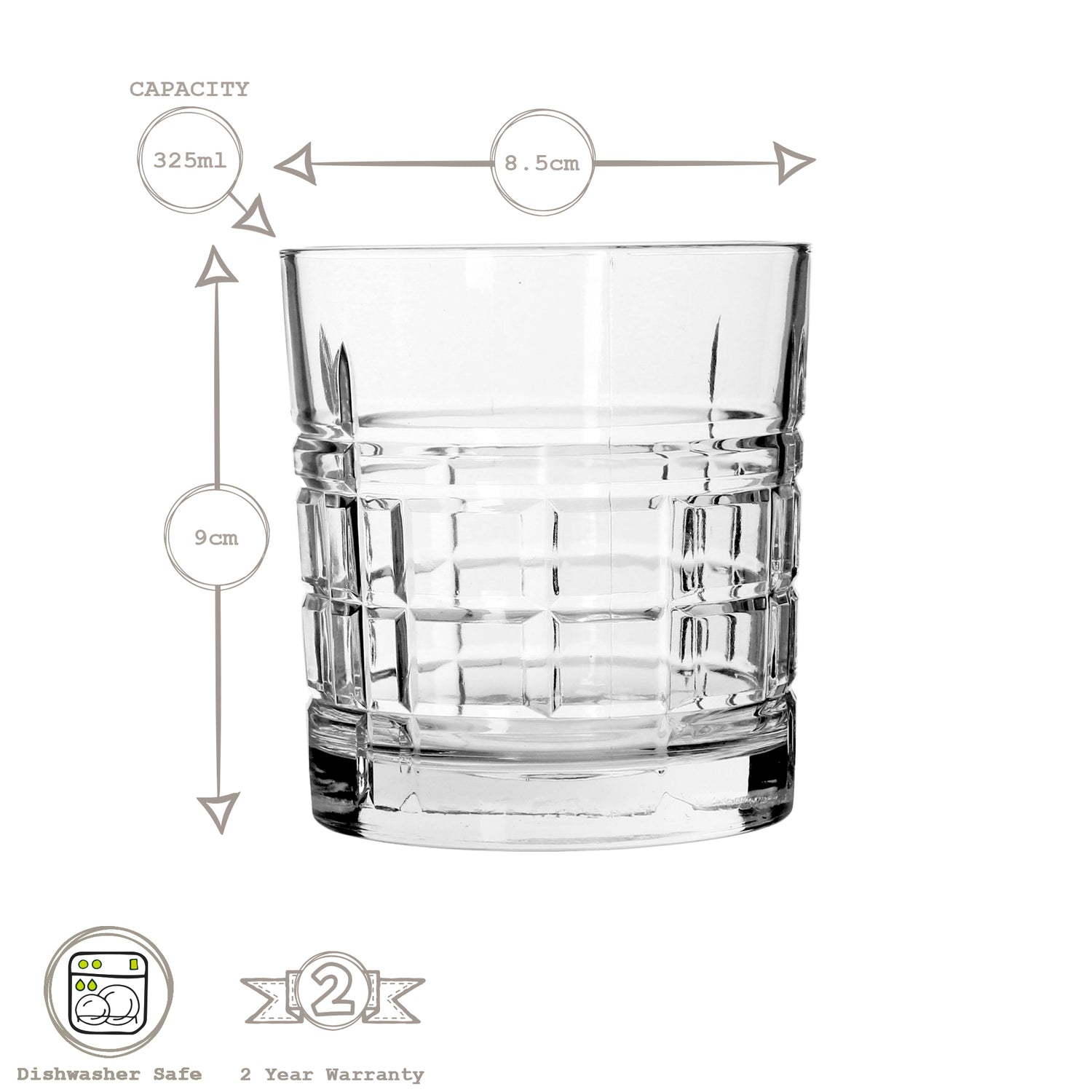 325ml Brit Whisky Glasses - Pack of Six