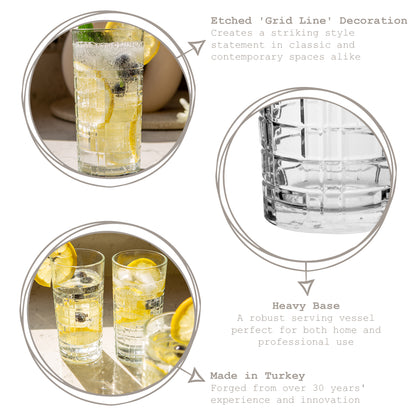 356ml Brit Highball Glasses - Pack of Six