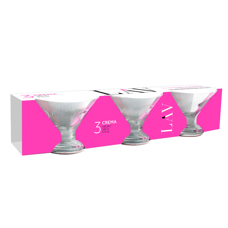 165ml Crema Glass Ice Cream Bowls - Pack of Six - By LAV