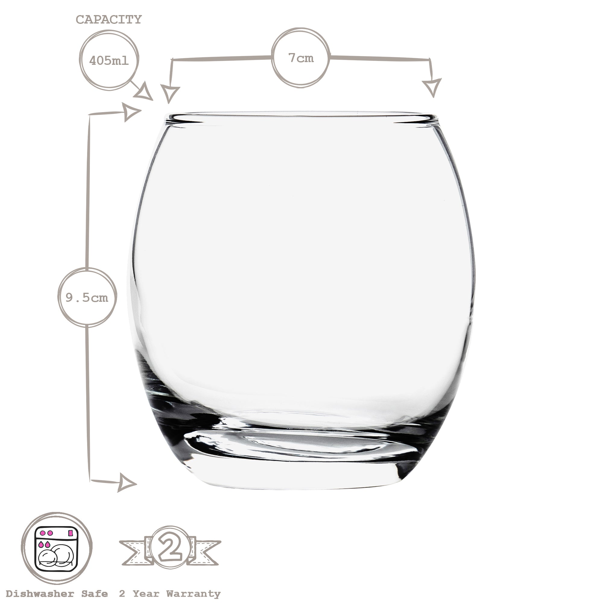 405ml Empire Tumbler Glasses - Pack of Six