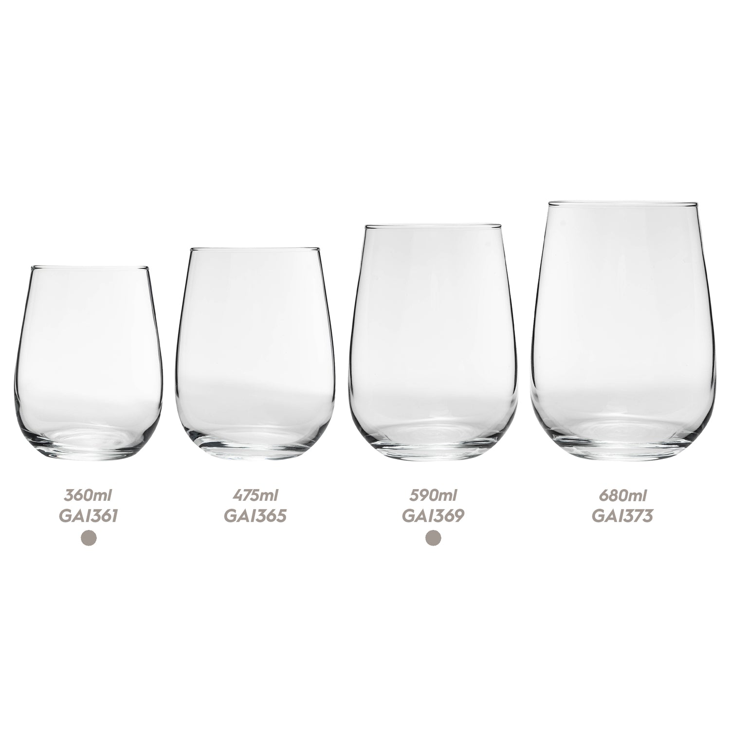 12pc Gaia Stemless Red &amp; White Wine Stemware Set