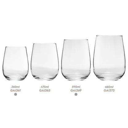 12pc Gaia Stemless Red &amp; White Wine Stemware Set