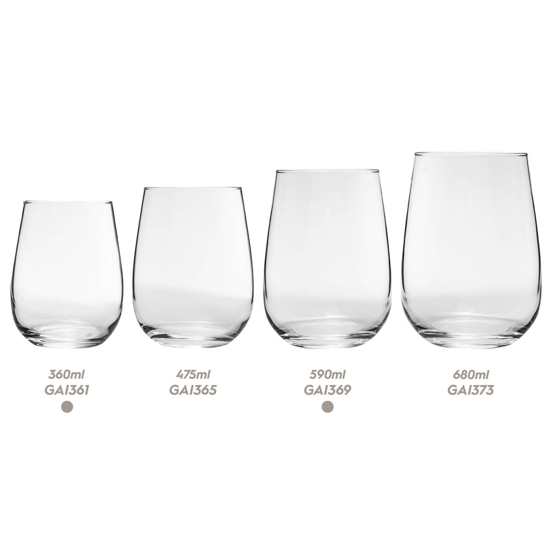 12pc Gaia Stemless Wine Glasses Set - Red & White - By LAV