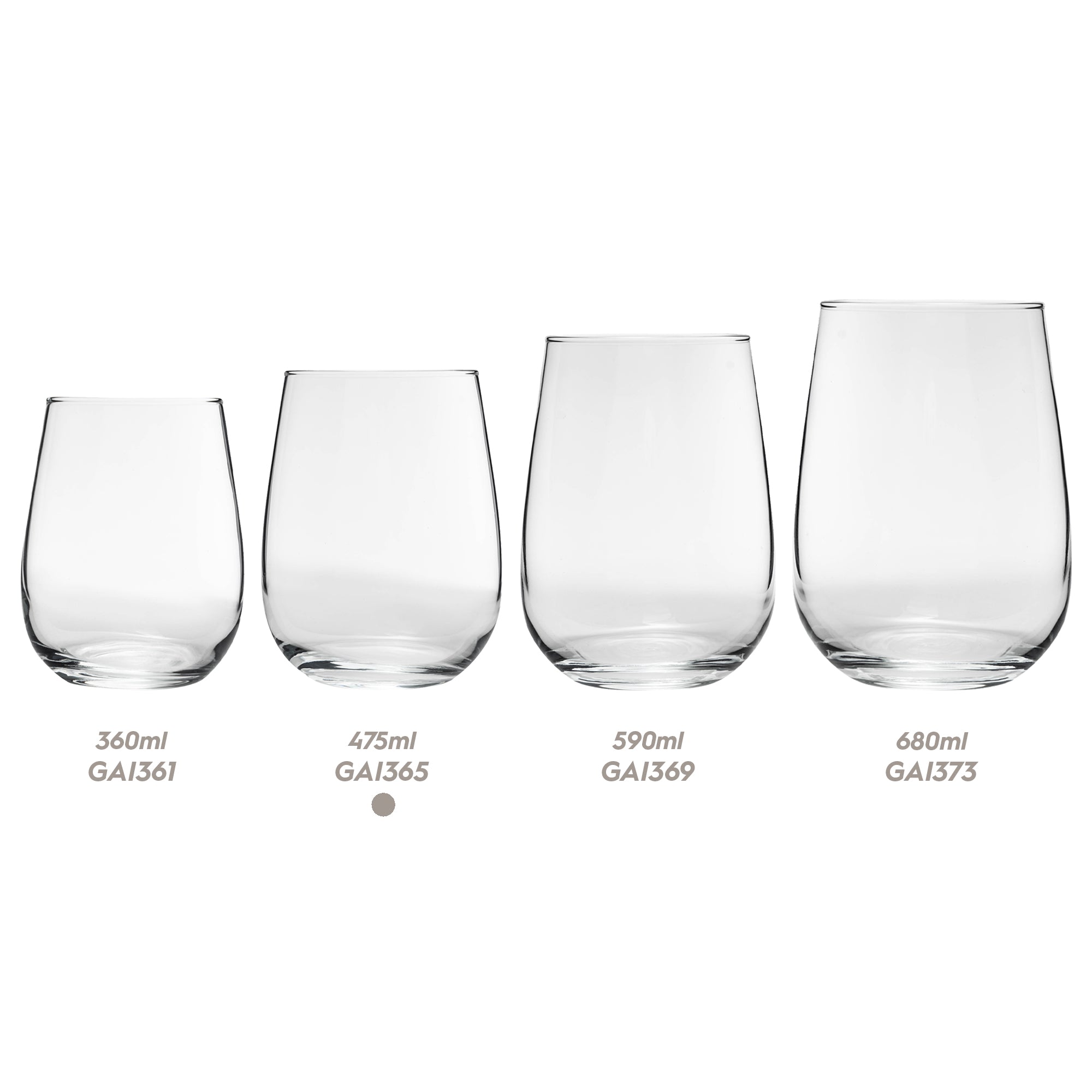 475ml Gaia Stemless Wine Glasses - Pack of Six