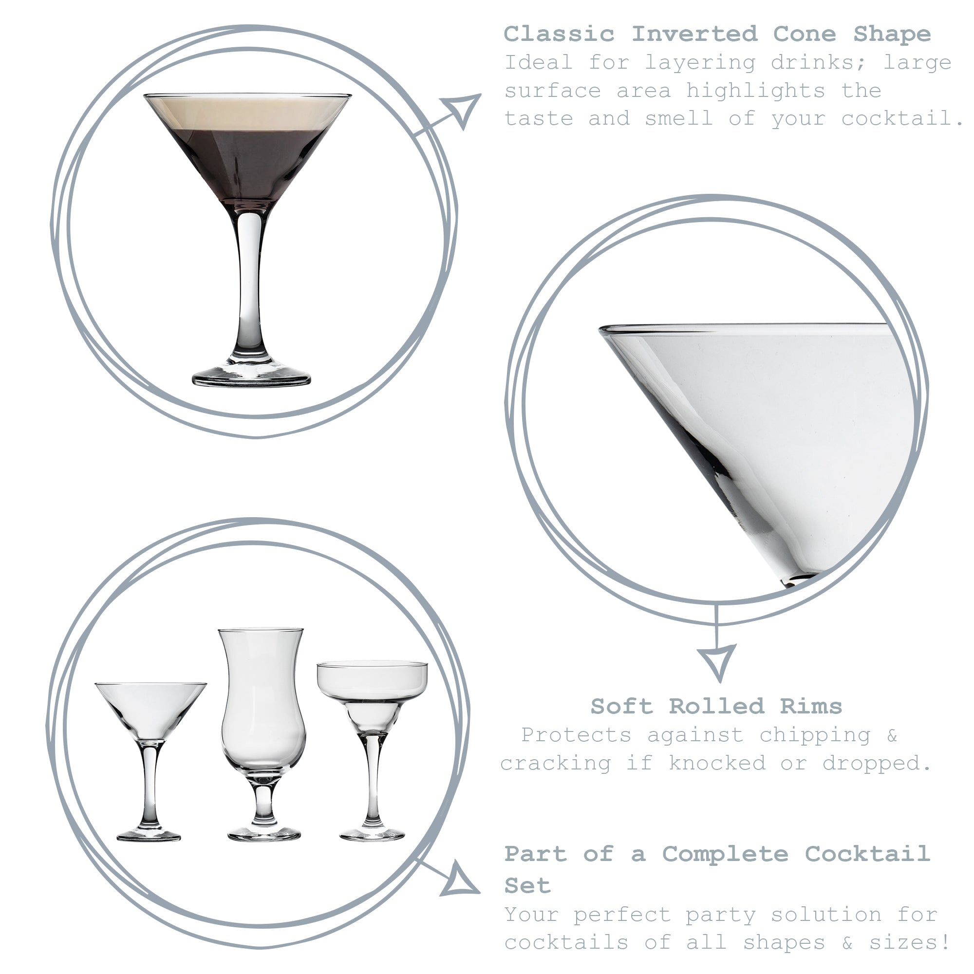 175ml Misket Martini Glasses - Pack of Six