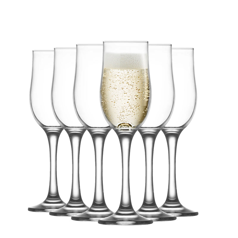LAV Nevakar Glass Champagne Tulips - 195ml - Pack of 6