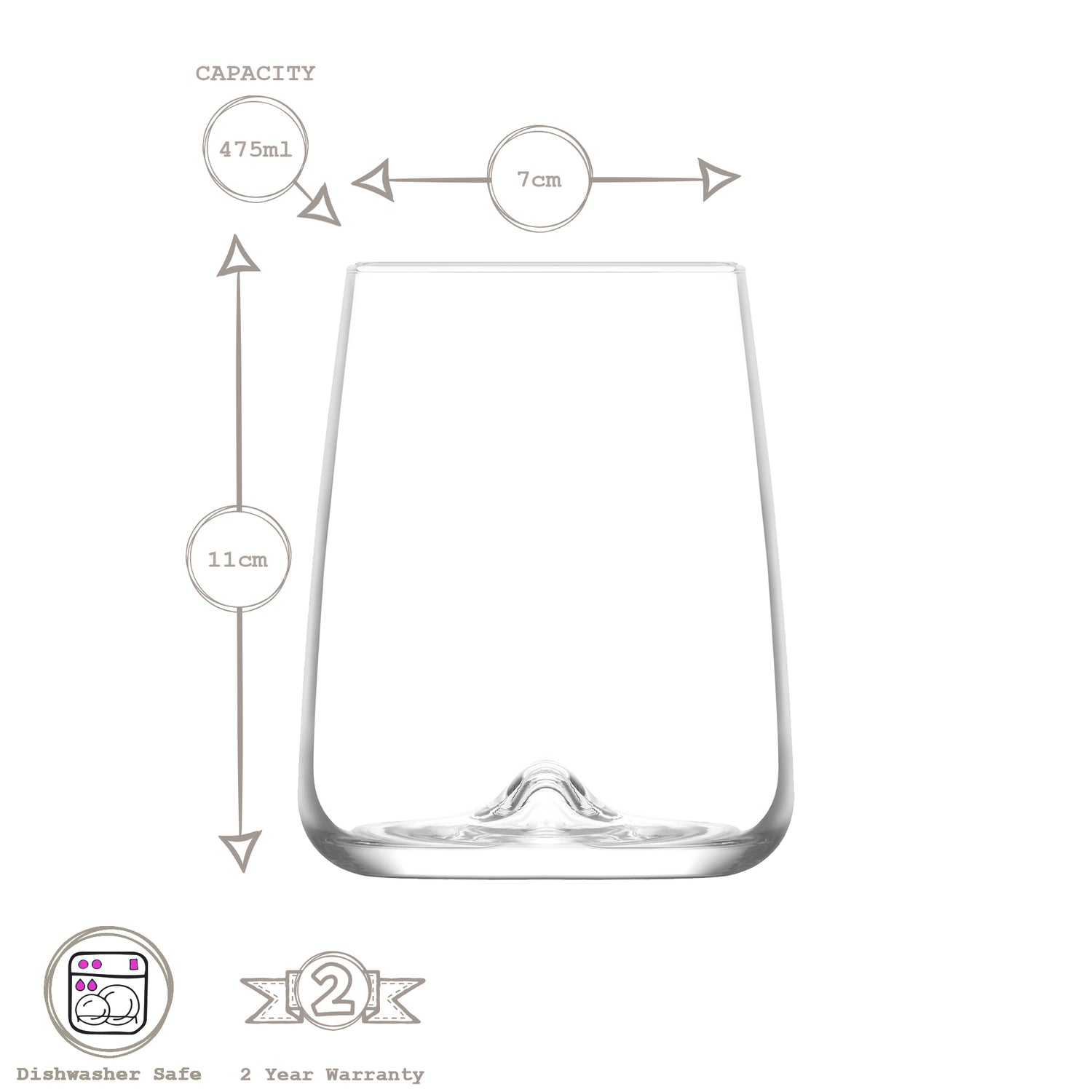 475ml Terra Tumbler Glasses - Pack of Six