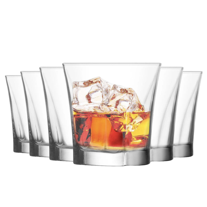 280ml Truva Vintage Whiskey Tumbler Glasses - Pack of Six - By LAV