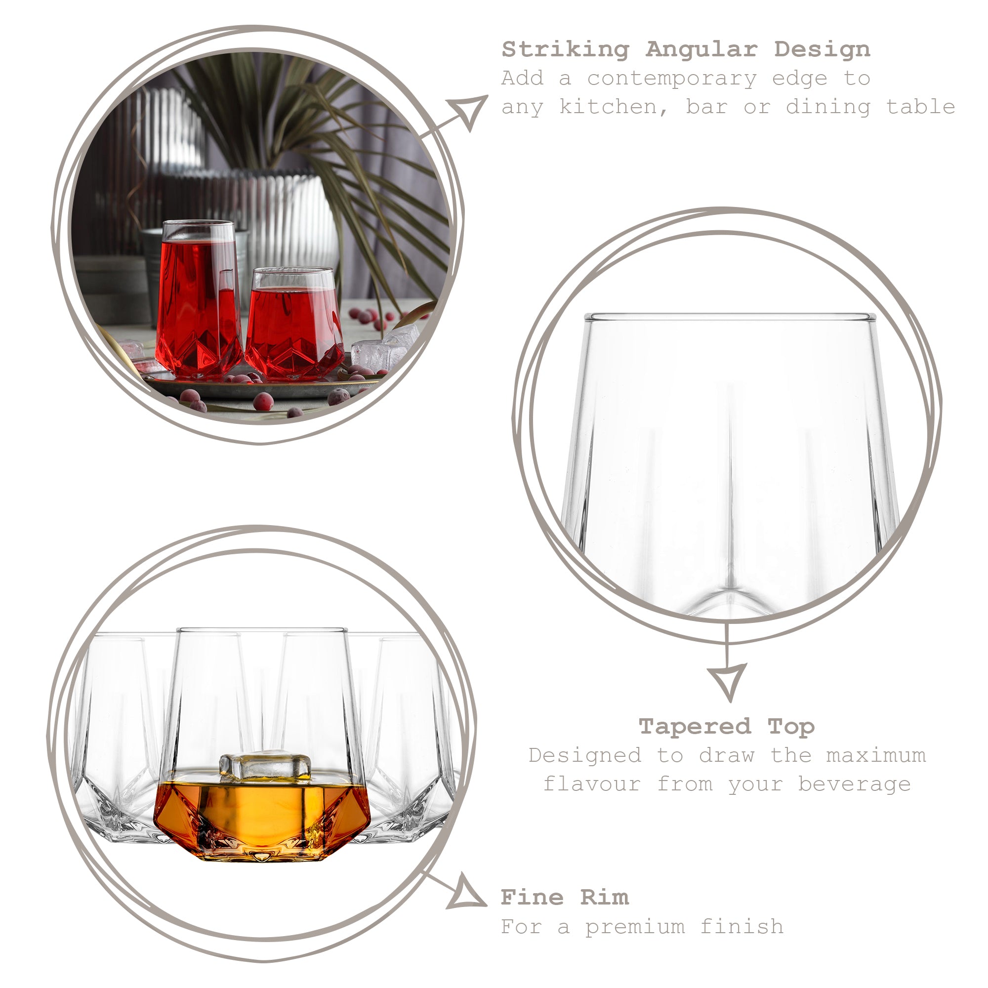 400ml Valeria Whisky Glasses - Pack of Six