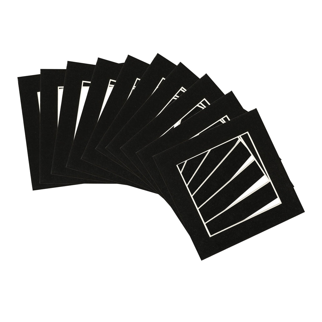 Black 4" x 4" Picture Mounts for 6" x 6" Frame - Pack of 10