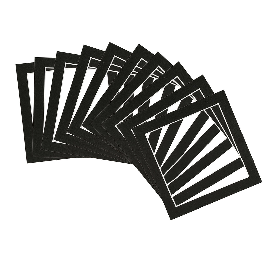 Black 8" x 8" Picture Mounts for 10" x 10" Frame - Pack of 10