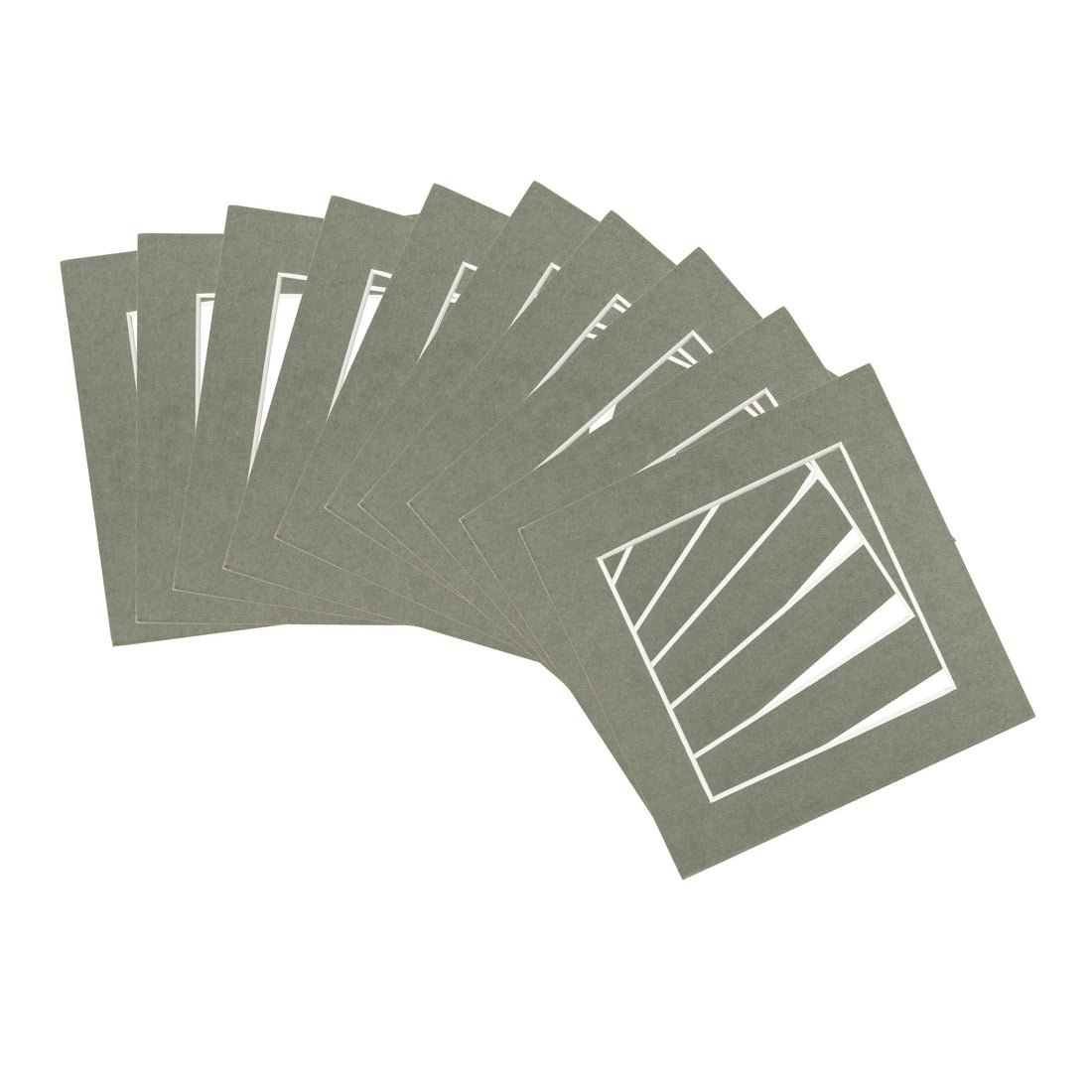 Grey 4" x 4" Picture Mounts for 6" x 6" Frame - Pack of 10
