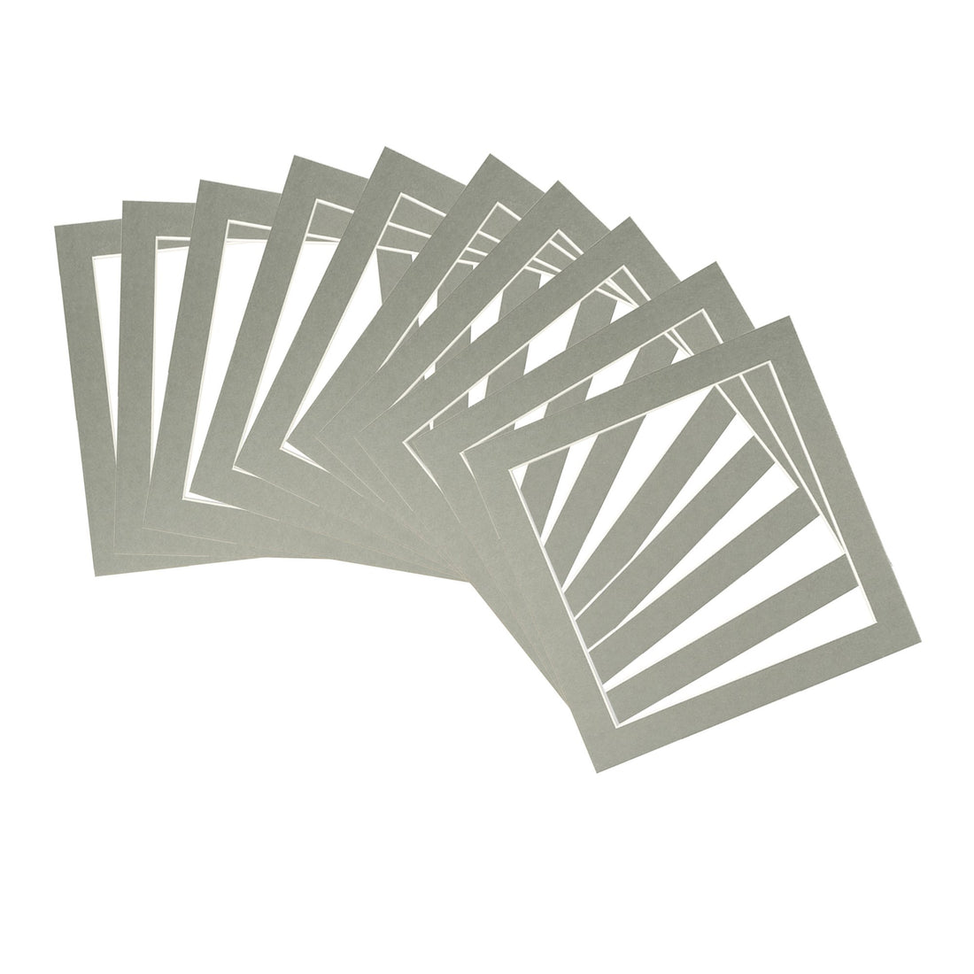 Grey 8" x 8" Picture Mounts for 10" x 10" Frame - Pack of 10