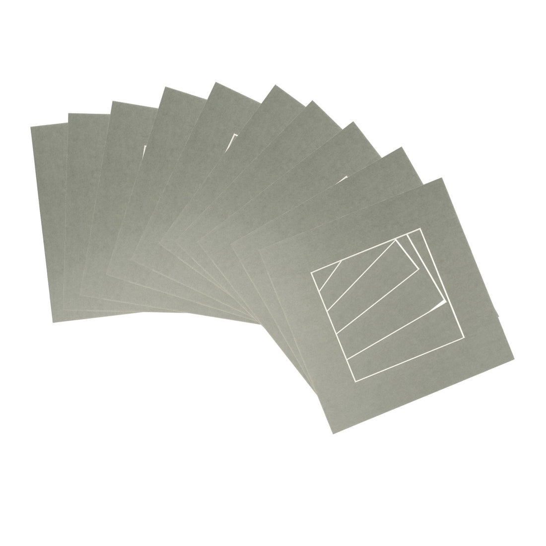 Grey 6" x 6" Picture Mounts for 10" x 10" Frame - Pack of 10