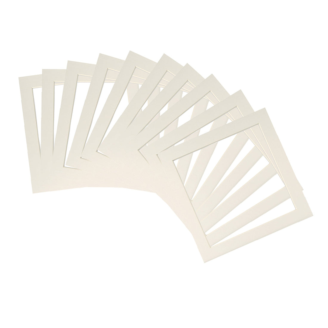 Ivory 6" x 6" Picture Mounts for 8" x 8" Frame - Pack of 10