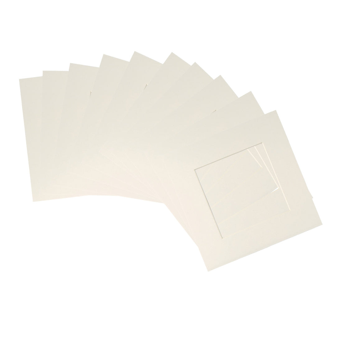 Ivory 6" x 6" Picture Mounts for 10" x 10" Frame - Pack of 10