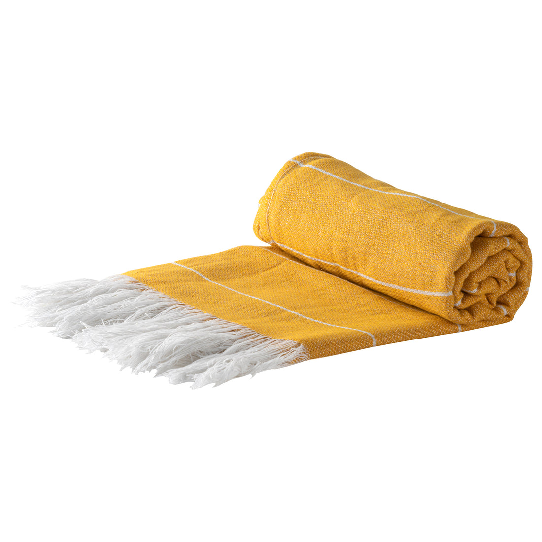 Yellow 170cm x 90cm Turkish Cotton Pinstripe Bath Towel