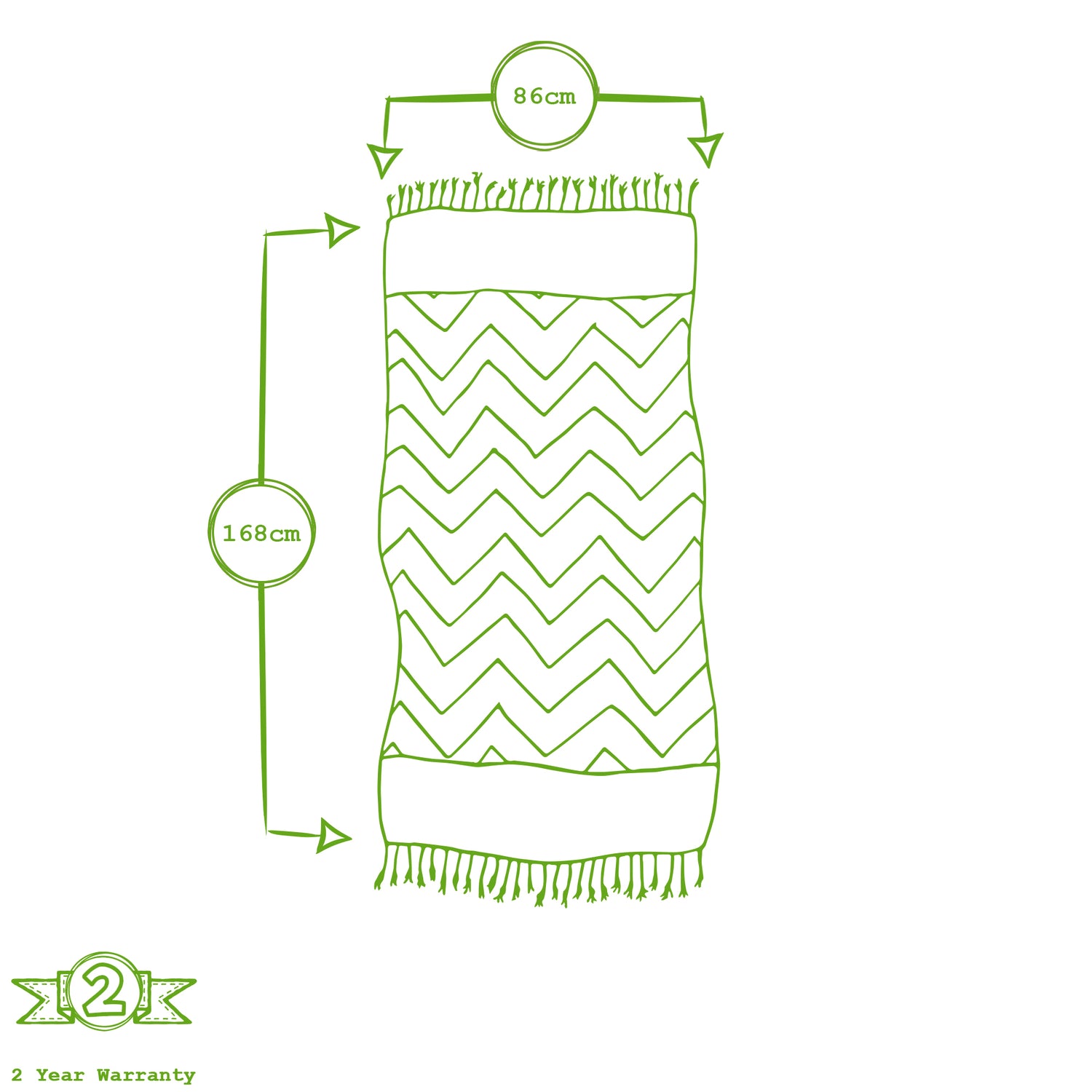170cm x 90cm Turkish Cotton Zig Zag Bath Towel