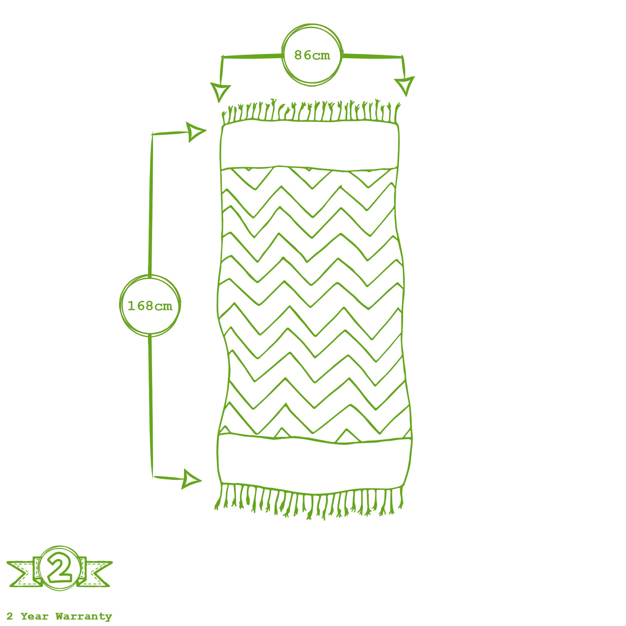 170cm x 90cm Turkish Cotton Zig Zag Bath Towel