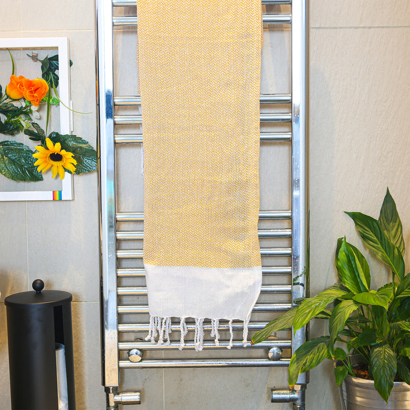 170cm x 90cm Turkish Cotton Zig Zag Bath Towel - By Nicola Spring