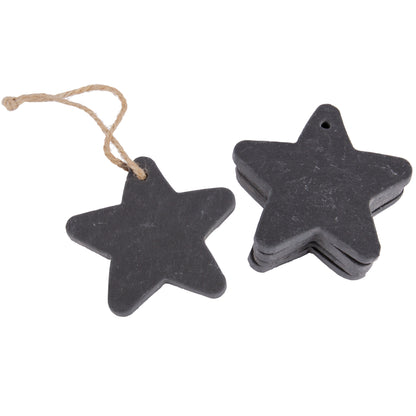 Star Slate Christmas Tree Decoration - Pack of Six