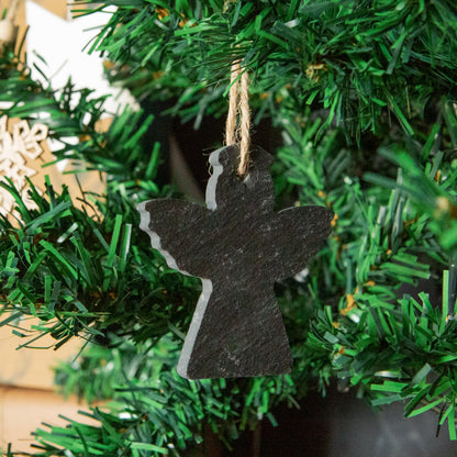 Angel Slate Christmas Tree Decoration - Pack of Six